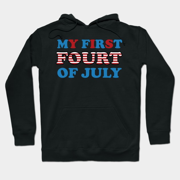 My First 4th of July - Baby's Patriotic Celebration Hoodie by Inkonic lines